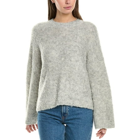 Vince Camuto womens Wide Mock Neck Wool-Blend Sweater, m, Grey