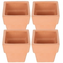Worgeous  4 Pcs Terracotta Flower Pot Decorative Small Office Light Brown