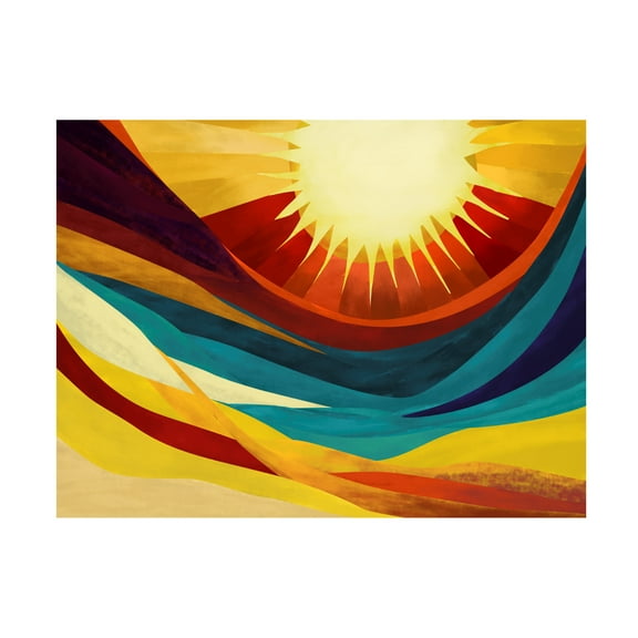 Canvas Wall Art - Tom Quartermaine 'Colorful Sunrise' Wall Art for Living Room, Bedroom, or Office Décor by Trademark Fine Art - 19 x 14 Inches