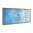thumbnail image 2 of Kate and Laurel Sylvie Tropical Escape Framed Canvas Wall Art by The Creative Bunch Studio, 18x40 Gray, Tropical Landscape Art for Wall, 2 of 9
