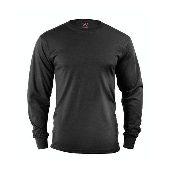 Rothco 20136 Long Sleeve Solid T-Shirt, Black - 3XL