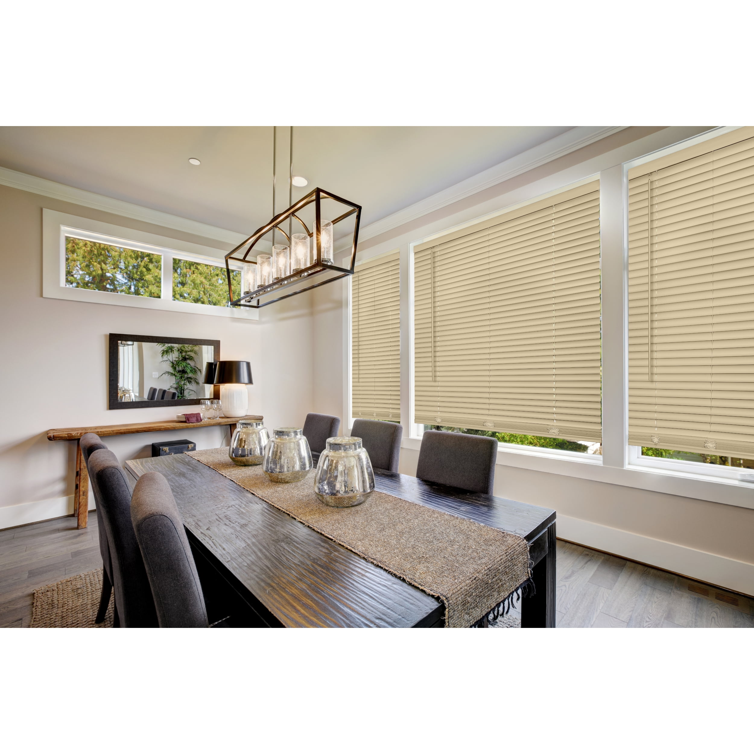 Achim 1" GII Deluxe Sundown Indoor Cordless Latte Vinyl Room Darkening Mini Blind, 32" W x 64" L