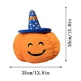 thumbnail image 3 of Euahivb Halloween Pumpkin Stuffed Toy Plush Pillow 13.8 x 13.8 Inch Soft Cushion with Blue Witch Hat for Couch Living Room Spooky Seasonal Decor, 3 of 7