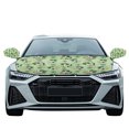 thumbnail image 2 of Yuyamidu Cat Car Hood Cover Protector Green Leaf Vehicle Side View Mirror Wrap 3pcs St. Patrick's Day Car Front Hood Cover Elastic Mirror Covers Auto Accessories for Cars Sedans, 2 of 7