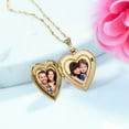 thumbnail image 3 of Picturesongold Yellow Gold Filled Small Unisex Adult Heart Locket necklace with Chain - 2/3 inch x 2/3 inch, 3 of 9