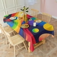 thumbnail image 3 of Colorful Tie Dye Wave Sphere Pattern Rectangle Tablecloth 60"x120",Waterproof Polyester Rectangle Table Cloth, Wipeable Spillproof Polyester Tablecloth for Dining, Camping, Indoor and Outdoor, 3 of 6