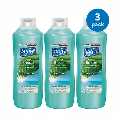 (3 Pack) Suave Essentials Ocean Breeze Shampoo, 30 (Best Shampoo For Fine Flyaway Hair)