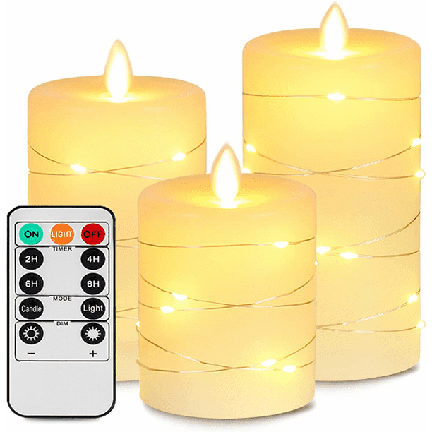 Flameless Candle with Light, Outdoor LED with Remote Control and Timer
