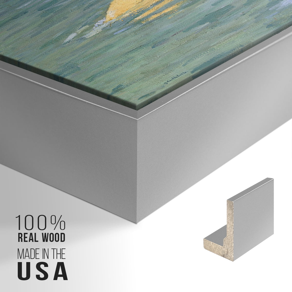 Vintage Landscape-CXLII By Wexford Home Framed in Silver Wood Gallery Wrapped Canvas 27 in. x 41 in.