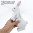 thumbnail image 3 of Masteelf Resin Easter bunny Statue with Rattan Effect and Bowknot Decoration for Home Decor .5 Inches, 3 of 8