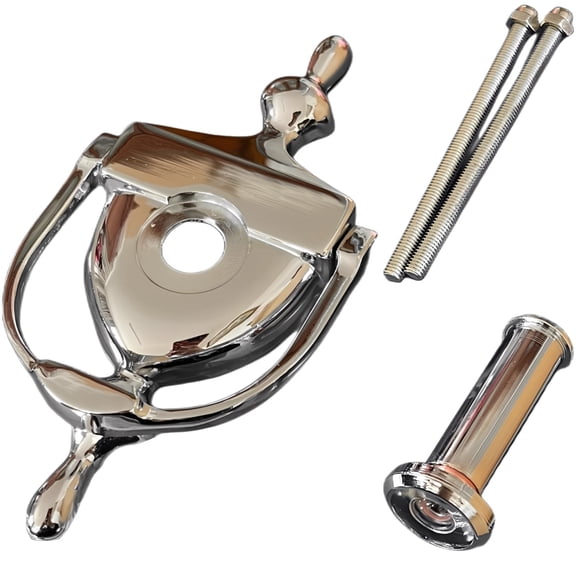 Chrome Door Knocker with Peephole, Zinc Alloy Front Door Knocker with 160° Wide Angle, Modern Decorative Door Viewer for Home Security, 5.9 x 3.9 x 0.8 in / 15 x 10 x 2 cm