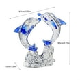 thumbnail image 5 of Crystal Glass Dolphins Figurines Collectibles, Sea Animal Sculpture Statue, Home Desk Decoration, 5 of 6