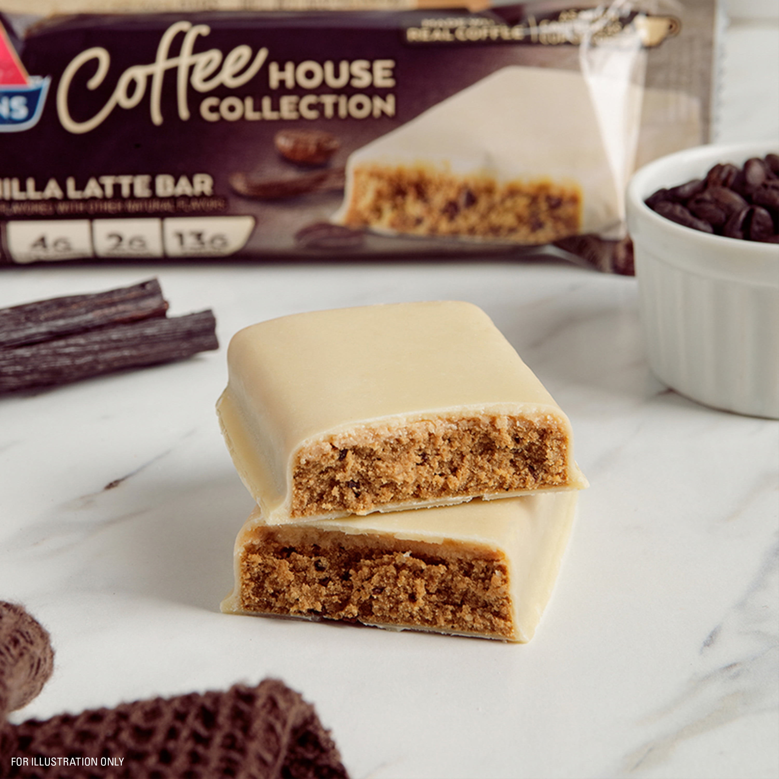 (3 pack) Atkins Protein-Rich Meal Bar, Coffee House Vanilla Latte Bar, Keto Friendly, 5 Count