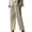 Khaki, variant on Stralyhd Striped Pants Women Straight Leg Summer Pants Casual Beach Boho Lounge Pants Drawstring Elastic Waist Trousers with Pockets Dark Gray XXL