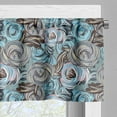 thumbnail image 5 of Ambesonne Garden Art Valance & Curtain, Botanical Roses Bouquet, 55"x30", Cadet Blue Pale Pink, 5 of 6