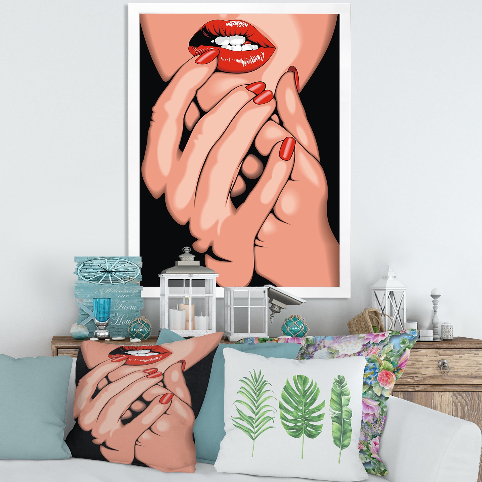 Designart 'Portrai Of A Young Modern Girl' Modern Framed Art Print