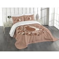 thumbnail image 3 of Ambesonne Hedgehog Quilted Bedspread Set 3 Pcs, Autumn Elements Pine, King Size, Coral Brown, 3 of 5