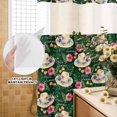 thumbnail image 2 of No Hook Shower Curtain with Built-in Rings - Tropical Motivational Washable Waterproof Fabric Bathroom Curtains for Hotel,Rentals, 66 X 72 Inch Long , Hello Summer Hat Tropical Plants Green, 2 of 9