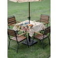 thumbnail image 4 of Outdoor Tablecloths with Umbrella Hole & Zipper, Birds Floral 54x54 Inch Square Tablecloths, Farmhouse Vintage Pink Flower Leaf Waterproof Table Cloth, Patio/Pool/Picnic Table Covers, 4 of 8
