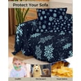 thumbnail image 4 of Blue Black Christmas Sofa Covers for 3 Cushion Couch, Washable Sectional & L Shape Couch Covers for Dogs/Cats/Kids, Xmas Snowflake Winter Non Slip Sofa Slipcover Futon Cover 71''x150'', 4 of 8