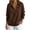 Coffee_1, variant on Lzobxe Womens Tops Quarter Button Fleece Top with Long Sleeves,Sizes S-2XL
