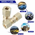 thumbnail image 2 of 5PCS 3/16IN Brass Compressions Fittings Connector Corrosion Resistant Durable Brake Pipe Connector, 2 of 7