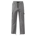 thumbnail image 4 of Men's Fleece Cargo Sweatpants Heavyweight Size Light Gray M, 4 of 4