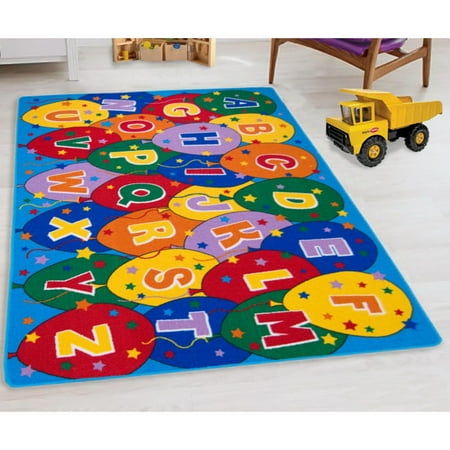 UPC: 0619587165165 | HR ABC/Alphabet Balloons Party Accent Kids Boys/Girls/Children/Toddler Educational Play mat for School 4.11 by 6.11 Feet