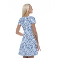 thumbnail image 2 of Women’s A Line Blue Floral Summer Dress, Retro Triangle Arrangement, Cross Wrap V Neck, 6 Sizes, by Ambesonne, 2 of 2