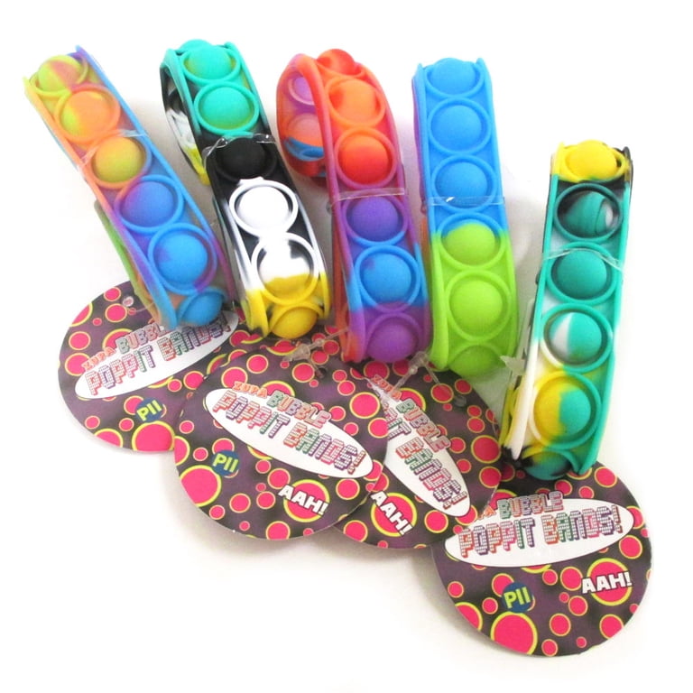 Popit Armband Set, 20 Stück Pop Armband It Silikon Anti Stress Armband Kinder Regenbogen Plopper Spielzeug Pop Bubble Fidget Armband Spielzeug für Kinder/Erwachsene