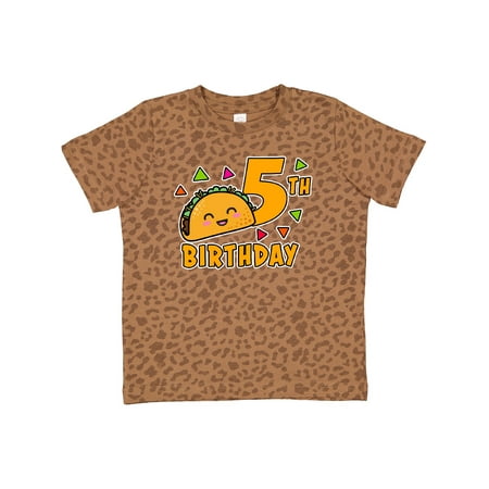 

Inktastic 5th Birthday with Taco and Confetti Gift Toddler Boy or Toddler Girl T-Shirt
