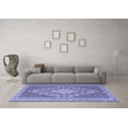 thumbnail image 3 of Ahgly Company Machine Washable Indoor Square Medallion Blue Traditional Area Rugs, 6' Square, 3 of 4