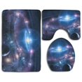 thumbnail image 1 of ABPHQTO Galaxia Estrellas Azul Juego de alfombras de baño de 3 piezas Alfombra de baño Alfombra de contorno y tapa de inodoro ABPHQTO Cont-CHAPPLE-35554, 1 of 2
