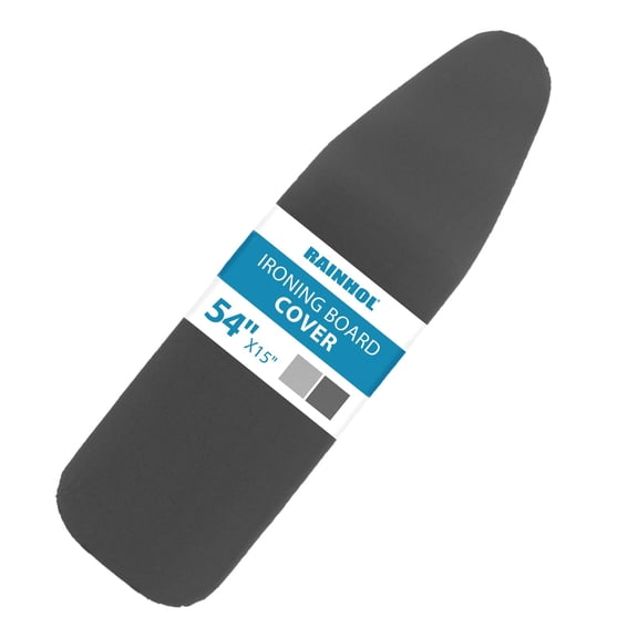 Iron Board Cover with Padding, RAINHOL Extra Thick Heavy Duty Aluminum Coated Ironing Board Cover, Scorch and Stain Resistant, Elastic Edge, Standard Size 15"x54", Black