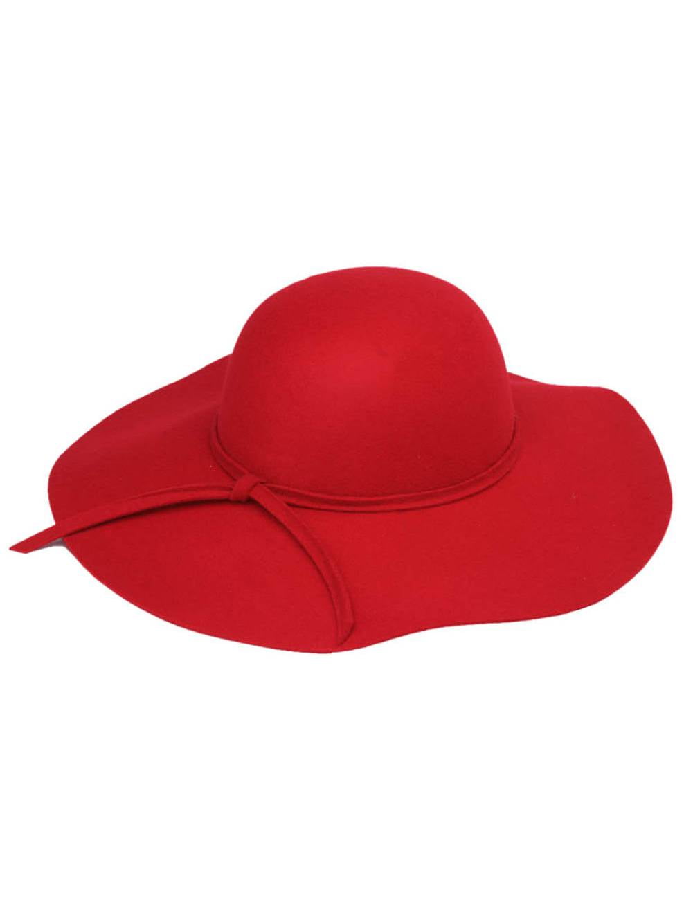 red floppy sun hat