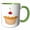Green/White, variant on 3drose, Huge Vanilla Cupcake with Cherry on Top, 11oz Mug