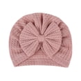 thumbnail image 2 of Mgmyaa Baby Girl Solid Color Knitted Bow Hat Cute Infant Cap Warm Toddler Headwear Soft Stretch Daily Casual Outdoor Protective Accessory Charming Sweet Essential Newborn, 2 of 9