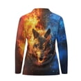 thumbnail image 5 of Yuyamidu Fire Wolf Golf Shirts Women Galaxy Golf Top Long Sleeve Tennis T-shirt Breathable 1/4 Zip Up Sports Outfits Size 2XL, 5 of 8