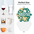 thumbnail image 6 of Pofeuu Happy Mother's Day1 Print Coasters for Drinks, 4Pack PU Leather Coasters, Bar Drink Coasters for Tabletop Protection, Furniture from Damage-Hexagon, 6 of 6