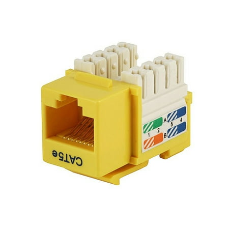 Connection Blocks 110 Punch - Monoprice Cat5E Punch Down Keystone Jack - Yellow | 110 Type IDC, 90 Degree Connection