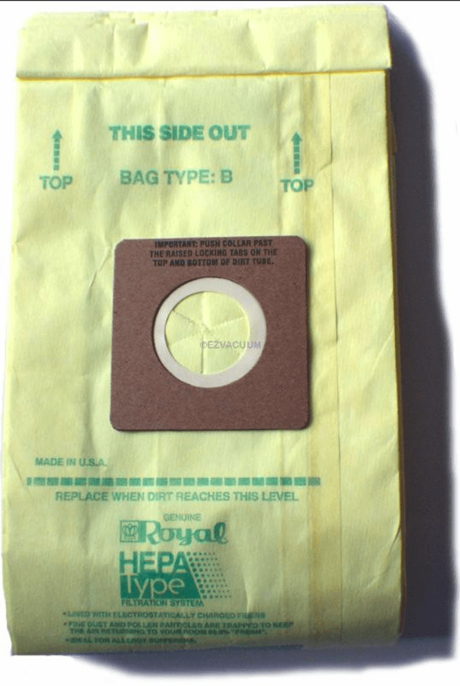 Royal Metal Upright Vacuum Cleaner Type B HEPA Bags 3 PK Genuine Part 3871075001 for sale online 