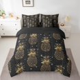 thumbnail image 2 of YST Pineapple King Comforter Set - 7-Piece Abstract Tropical Fruit Bedding Set, Gold Spot, Reversible, King, 2 of 5