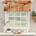 thumbnail image 3 of Marble Burnt Orange Valances for Windows, Modern Abstract Ink Painting Luxury Light Filtering Kitchen Curtains, Rod Pocket Window Valance Curtains for Living Room Bedroom, 54" W x 18" L, 2 Panels, 3 of 9