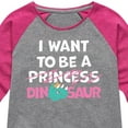 thumbnail image 3 of Instant Message - I Want To Be A Dinosaur -Not Princess - Toddler & Youth Girls Raglan Graphic T-Shirt, 3 of 5