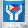thumbnail image 1 of Filipino Tapestry, 2 Hands Holding Showing Philippines National Flag Independant Country Concept, Fabric Wall Hanging Decor for Bedroom Living Room Dorm, 5 Sizes, Multicolor, by Ambesonne, 1 of 1