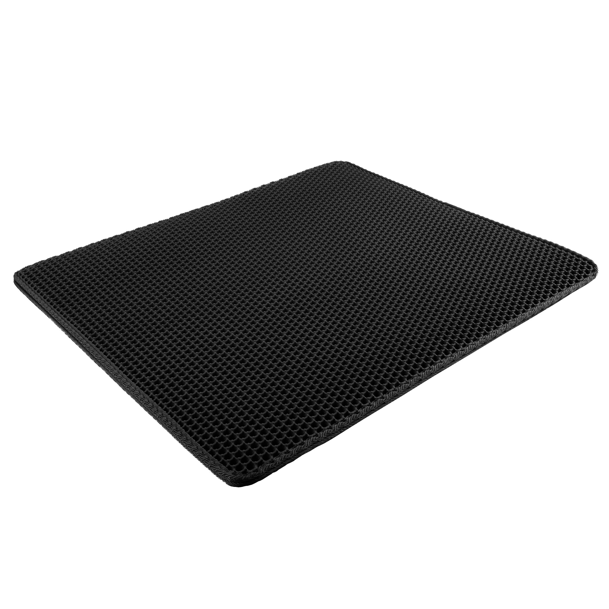 PETMAKER 30x24-Inch Double-Layer Waterproof Cat Litter Mat (Black)