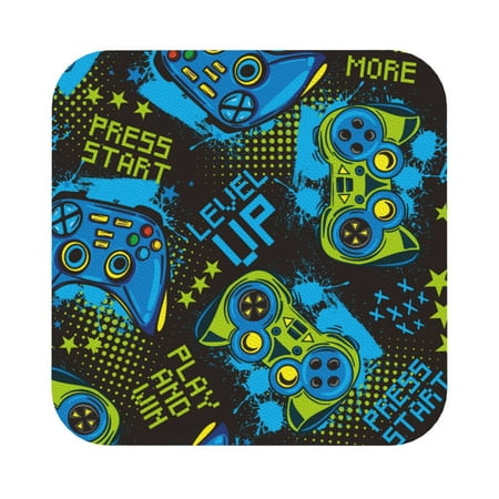 

Coaee Play Game Print Leather Coasters Set of 6 Non-Slip Washable Cup Coasters for Home Office Bar Square