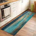 thumbnail image 2 of Teal Golden Oil Painting 2'x6' Runner Rugs for Hallway Kitchen Bedside Non Slip Washable, Modern Art Retro Abstract Entryway Rug Runners with Rubber Backing, Long Carpet Runner for Laundry Room, 2 of 8
