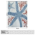 thumbnail image 4 of Shiartex  Abstract Nautical Coastal Throw Blanket for Couch - Watercolor Beach Ocean Theme Starfish Seashell Coral Lightweight Soft Blankets and Throws for Sofa White, 4 of 6