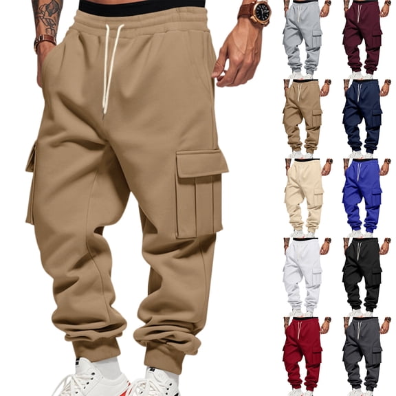 Men's Work Pants Insulated Relaxed Fit Cargo Jogger Pants Workwear Pants Athletic Pants